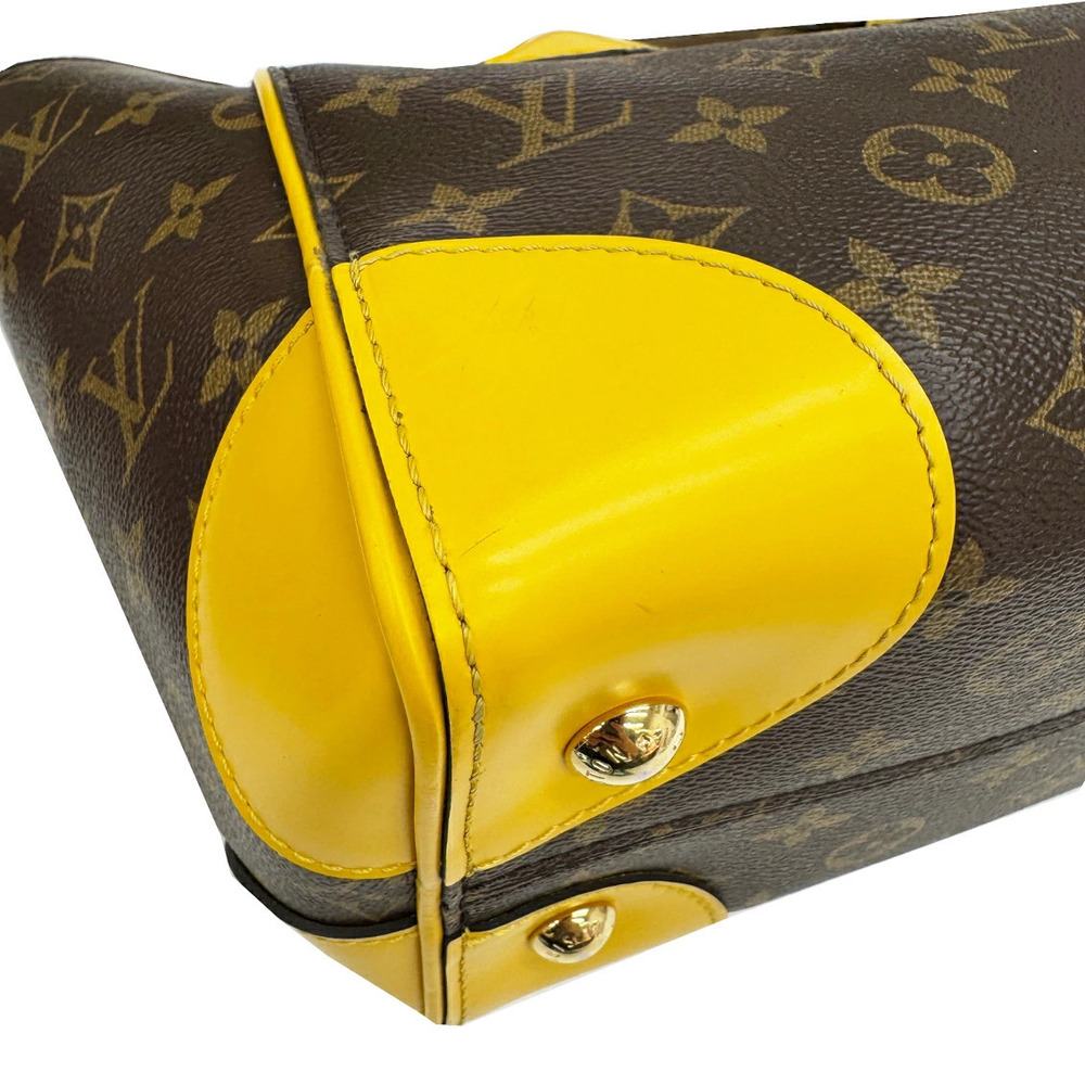 Louis Vuitton yellow handbag Phoenix shoulder Monogram daily bag brown canvas - Picture 5 of 11